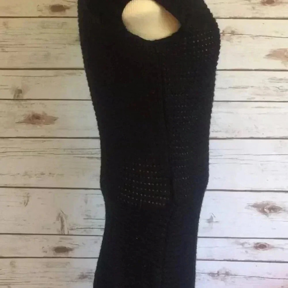J J BASICS Women Cap Sleeve Above the Knee Black Knit Sweater Dress Size Small - Picture 7 of 10
